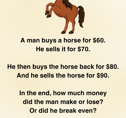 Many Adults Are Stumped By The Horse Riddle – Can You Solve It?